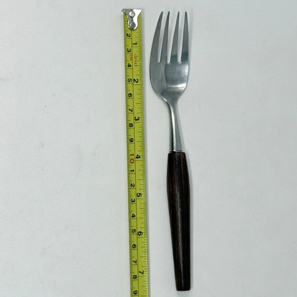 Vintage Mode Danish Stainless Sheffield England‎ 5pc Wood Handle Fork Knife Set